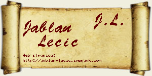 Jablan Lečić vizit kartica